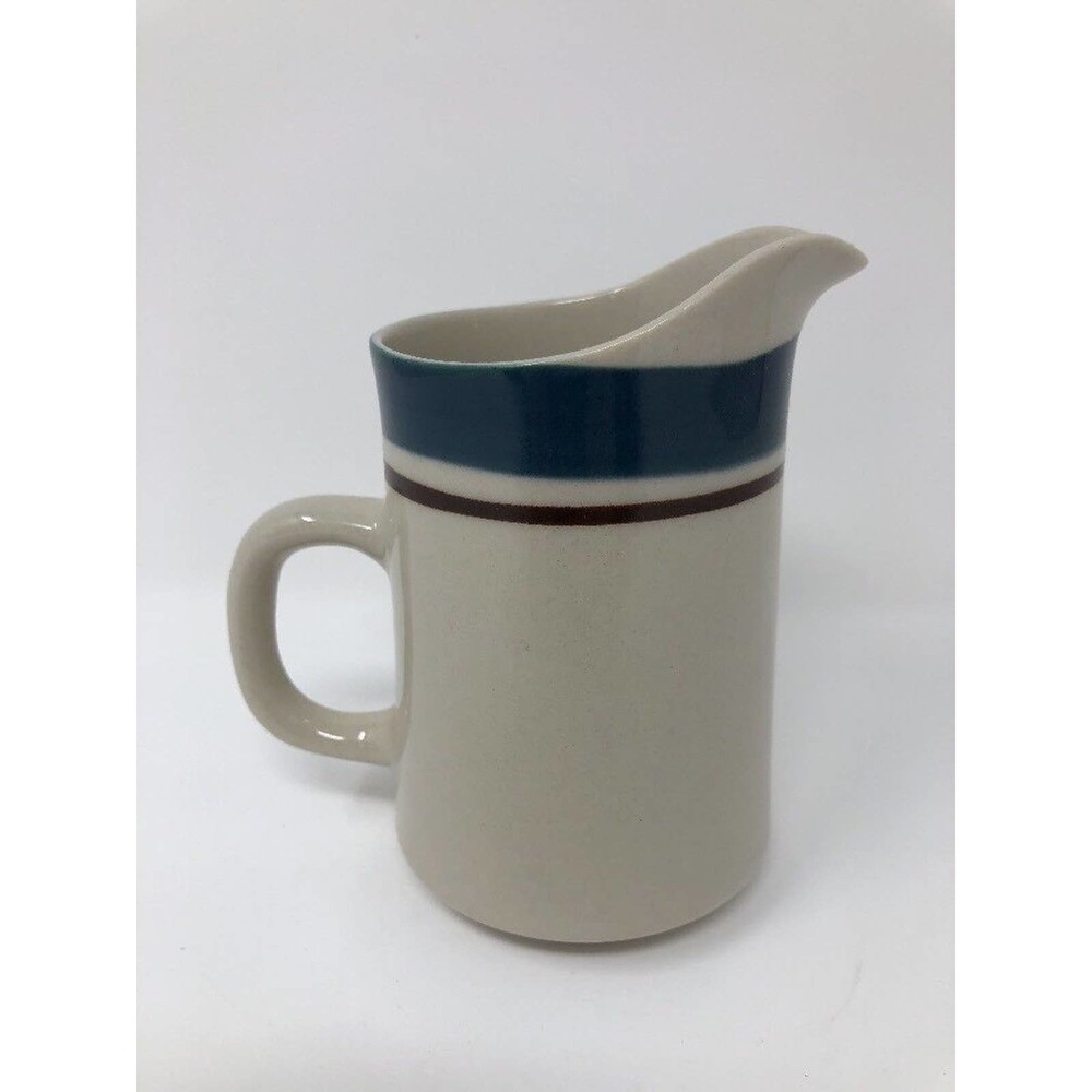 Carousel Stoneware #802 Blue Stripe Creamer with Handle Made in Japan Dinnerware